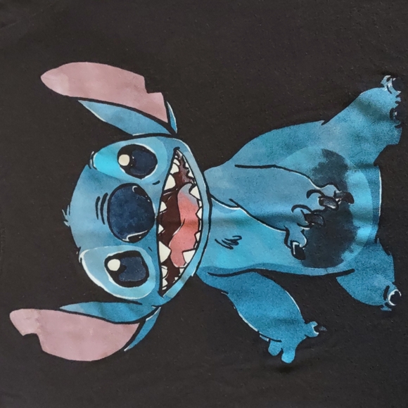 Disney Stitch Crop top graphic tee t shirt size XS dark grey - Picture 2 of 5